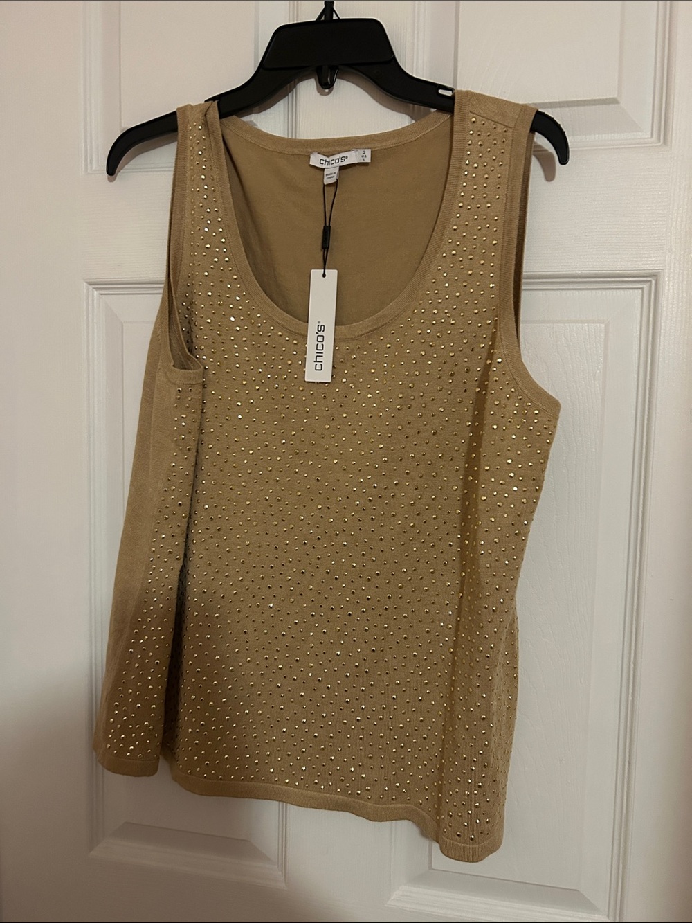 Chico's Beige Tank with Metallic Studs